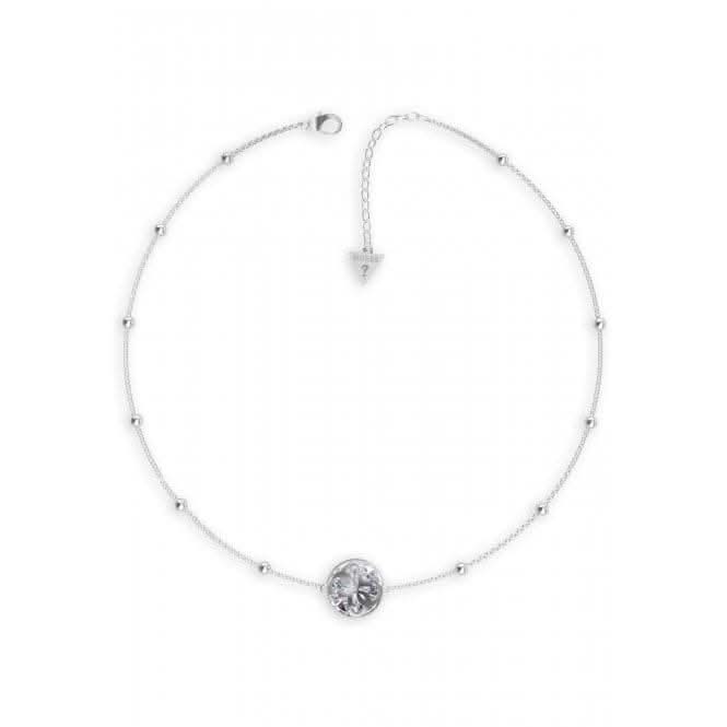 Ladies Rhodium Plated 16-18" 4G Crystals Necklace UBN01388RH