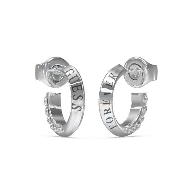 Ladies Rhodium Plated Forever Mini Hoops Earrings UBE02189RH