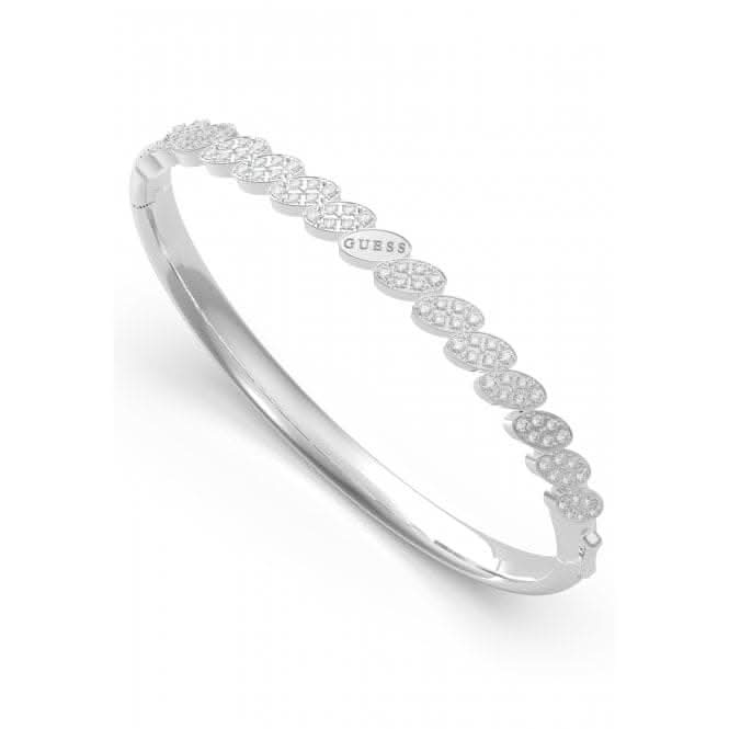 Ladies Rhodium Plated Leaf Crystals Bangle UBB01335RHL