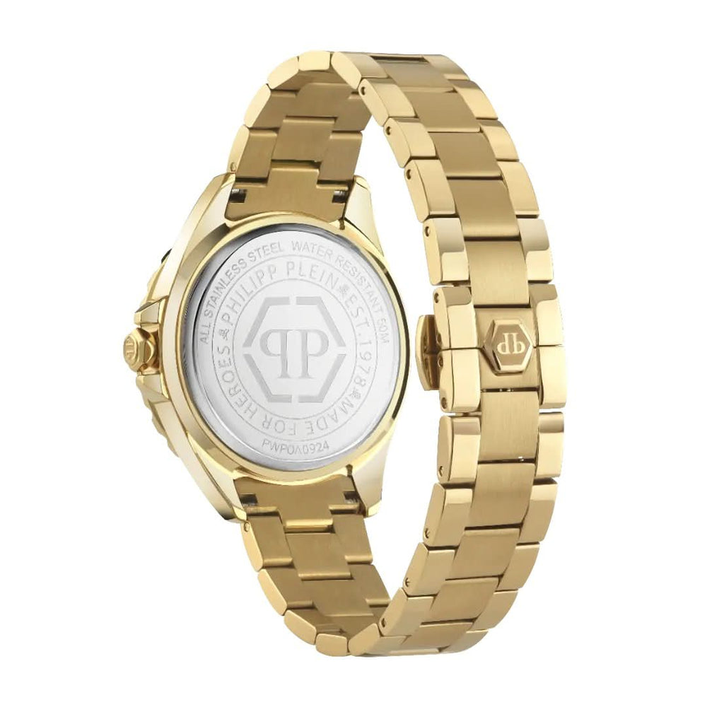 Philipp Plein Ladies Rock Couture Plein Heaven Gold Watch PWPOA0924