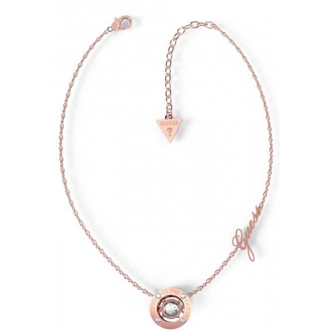 Ladies Rose Gold Plated 15-17" Charm Crystals Necklace UBN01459RG