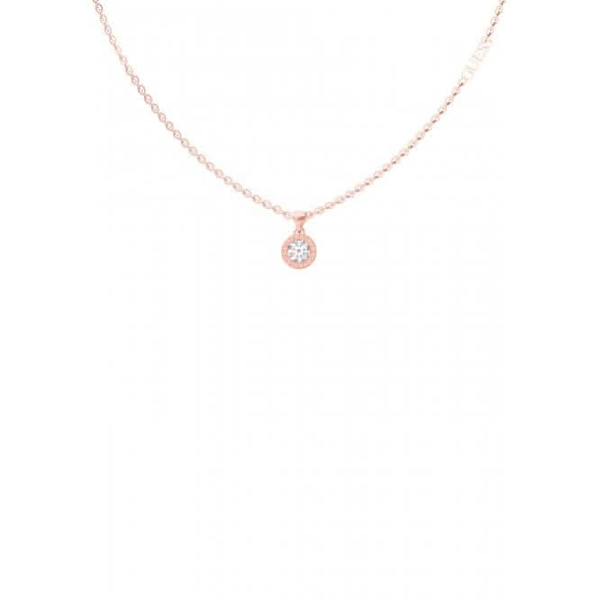 Ladies Rose Gold Plated 16-18" Clear Crystal Charm Necklace UBN02245RG