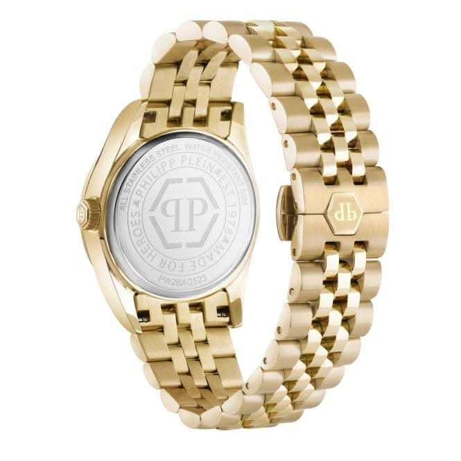 Philipp Plein Ladies Street Couture Date Superlative Gold Watch PW2BA0523
