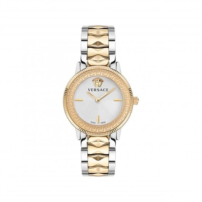 Versace V Tribute Stainless Steel White Silver Watch Acotis Diamonds