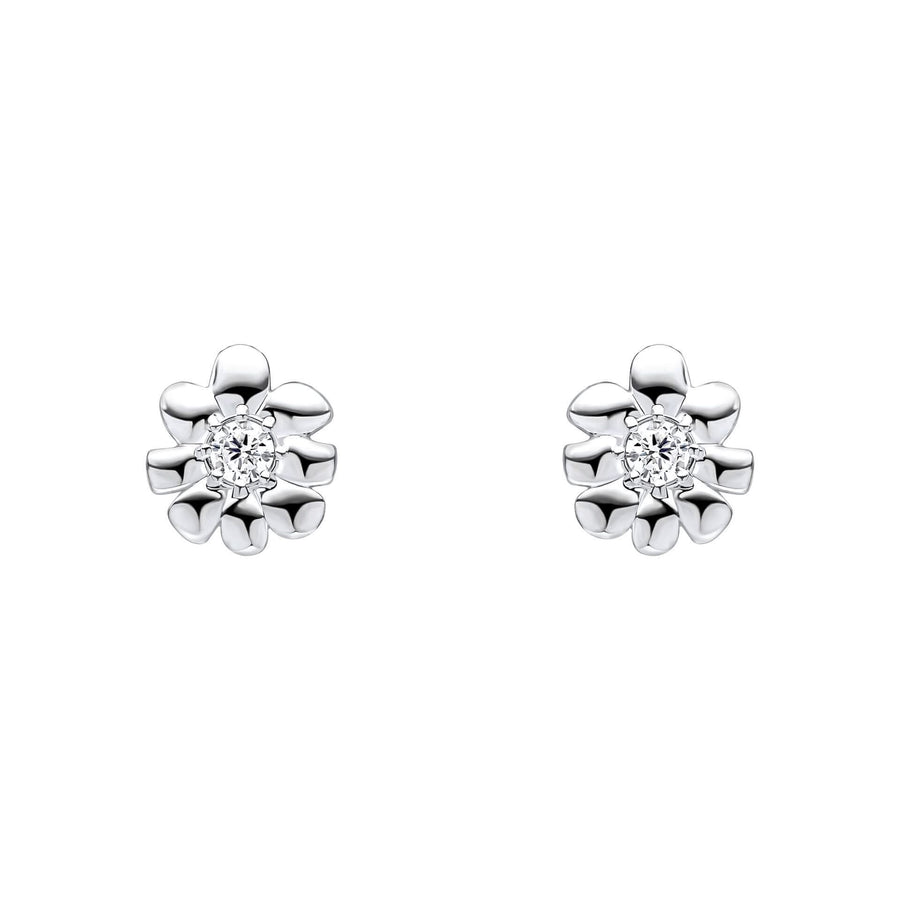 Laura Ashley Cosmos Silver Tone Flower Earrings E6522C