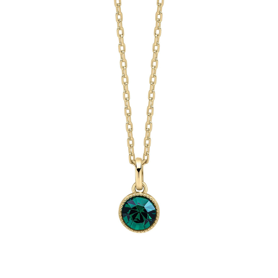 Laura Ashley Stippled Green Crystal Gold Tone Pendant N4639