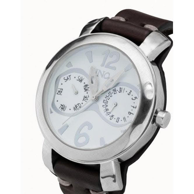 Let's Catch Up Silver Leather Watch REL0104BLNMAR0U