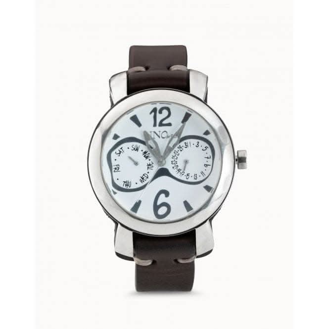 Let's Catch Up Silver Leather Watch REL0104BLNMAR0U
