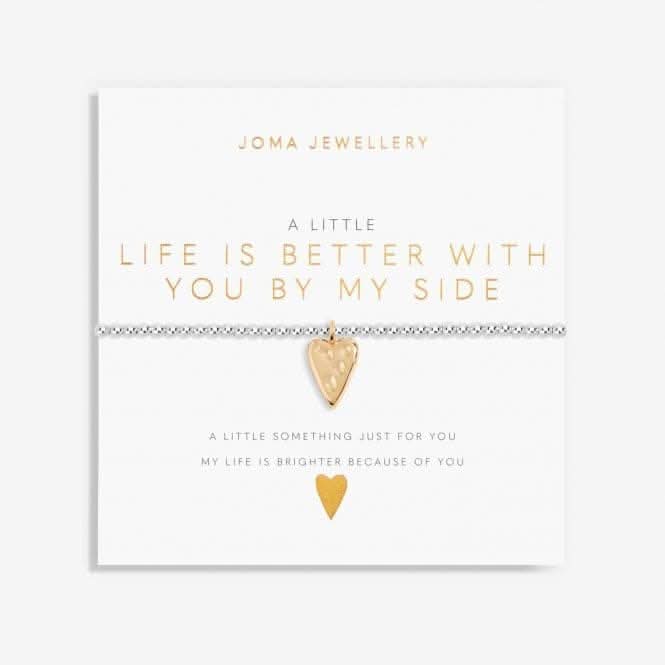 Life Is Better With You By My Side Silver And Gold 17.5cm Stretch Bracelet 6080Joma Jewellery6080