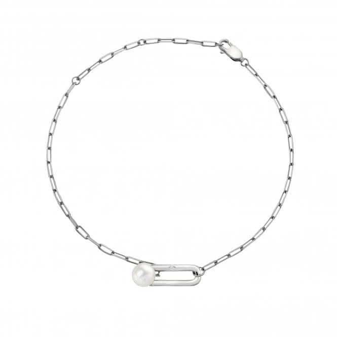 Linked Paperclip Pearl Bracelet DL652