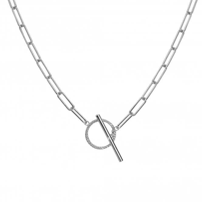 Linked T-Bar White Topaz Necklace DN171