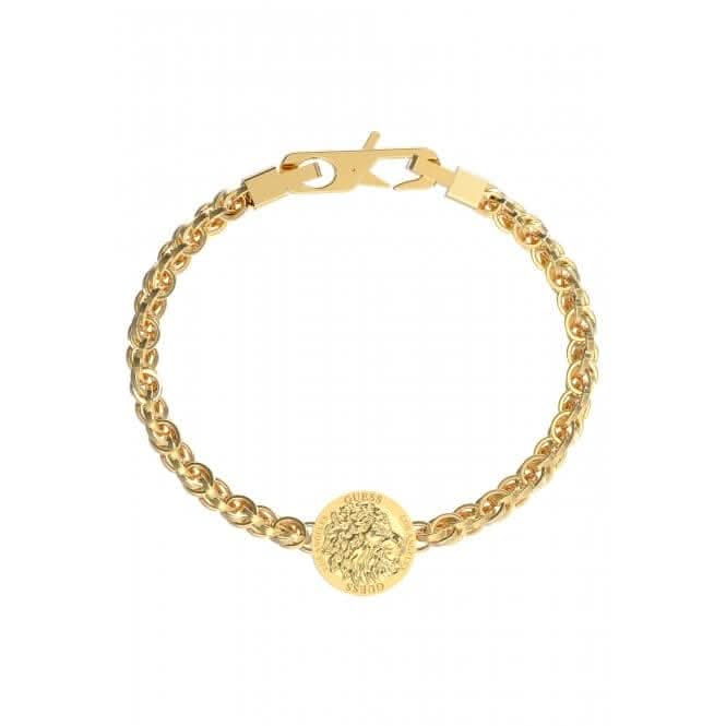 Lion King Wheat 14mm Lion Coin Gold Gents Bracelet UMB03012YGL