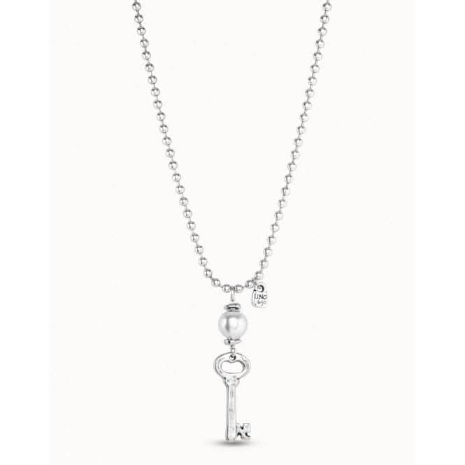 Llavestruz White Metal Pearl Shell NecklaceUNOde50COL1123BPLMTL0U