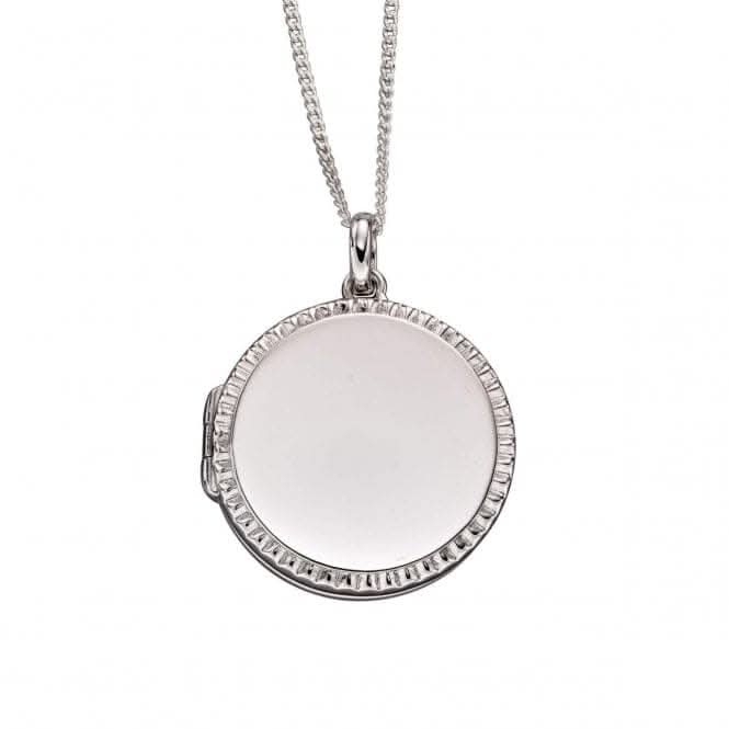 Fiorelli Silver Round Diamond Cut Locket Pendant P4794
