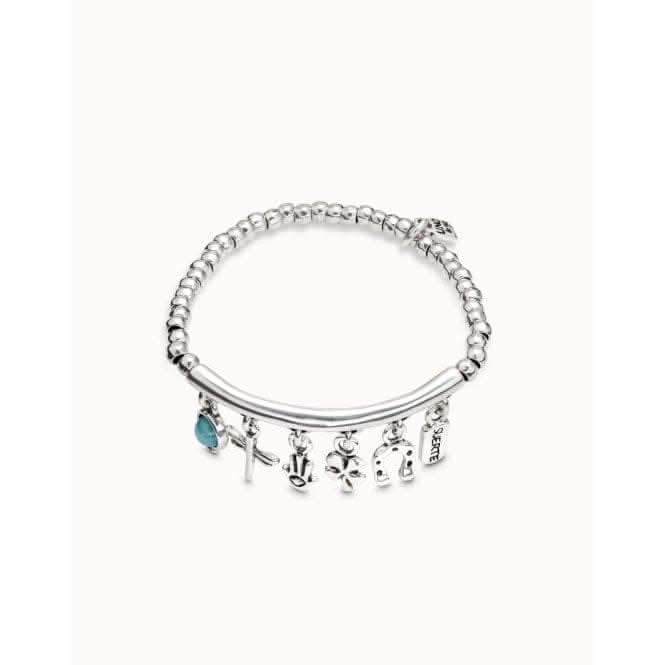 Luckykeys Turquoise Metal Natural Stone BraceletUNOde50PUL2199MTL0000M