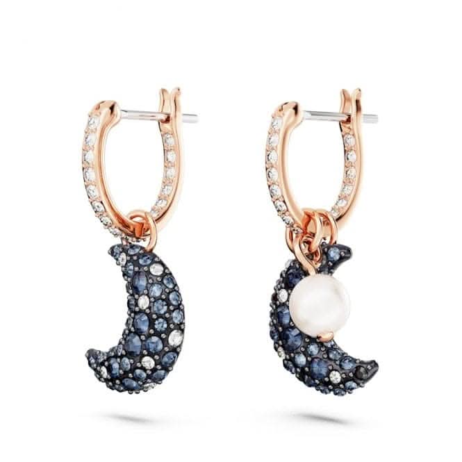 Luna Asymmetrical Multicoloured Rose Gold - tone plated Moon Drop Earrings 5671569Swarovski5671569