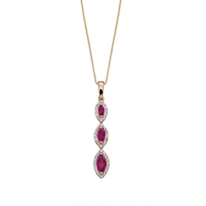 Marquise 3 Tier Yellow Gold Pendant GP2163R