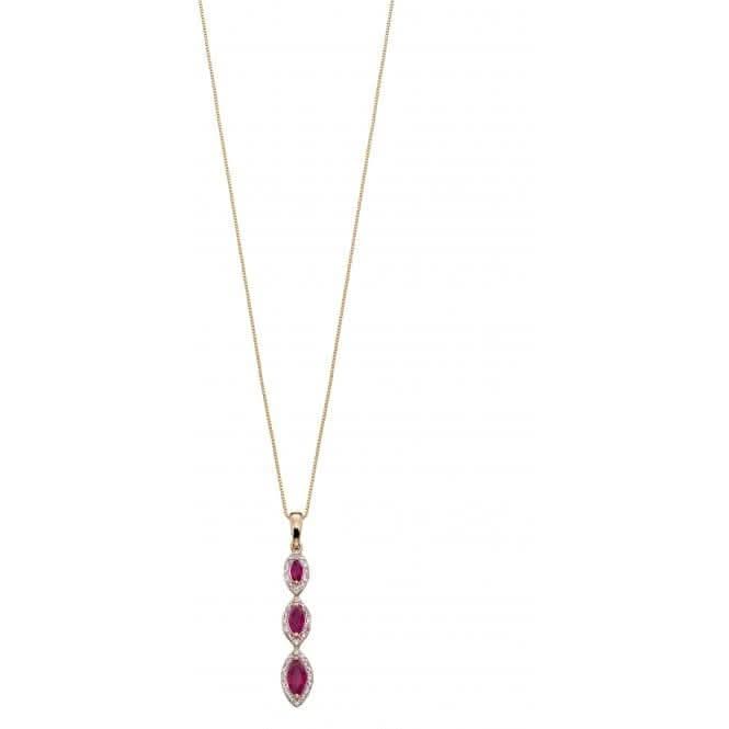 Marquise 3 Tier Yellow Gold Pendant GP2163R