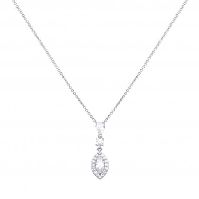 Marquise Pave Surround Cubic Zirconia Necklace N4340
