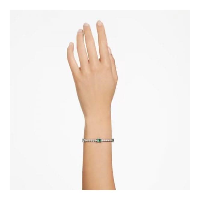 Matrix Mixed Cuts Green Rhodium Plated Tennis Bracelet 5666422Swarovski5666422