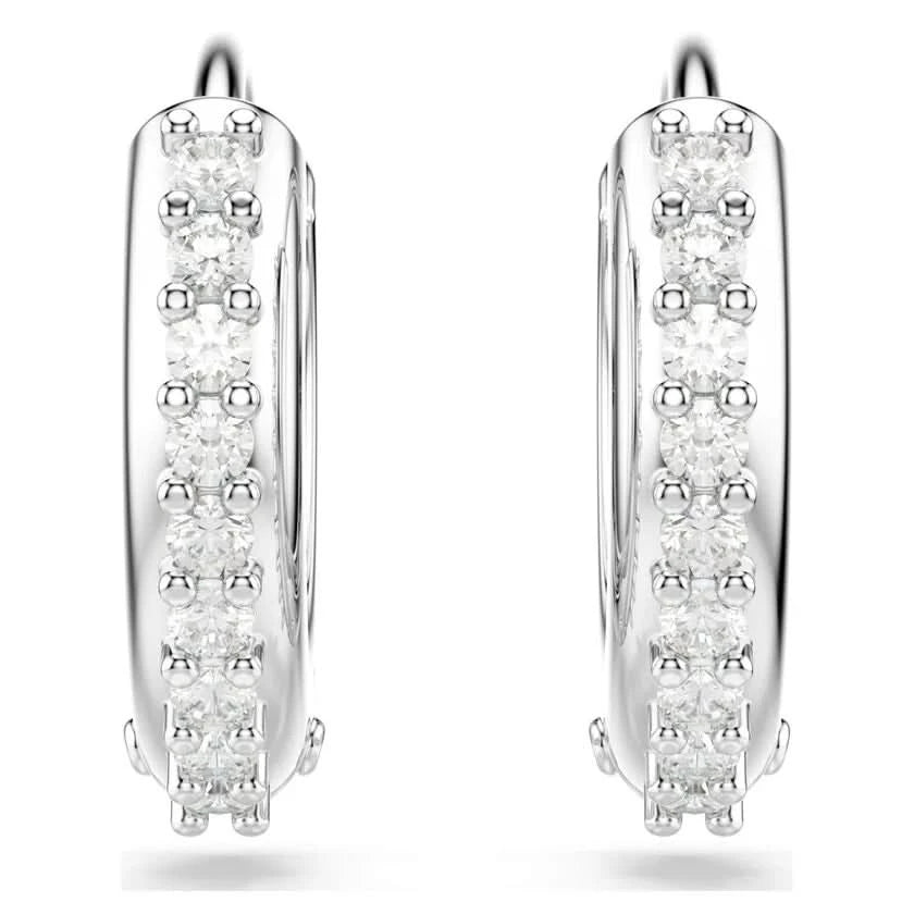 Matrix Rhodium Plated Hoop Earrings 5690670
