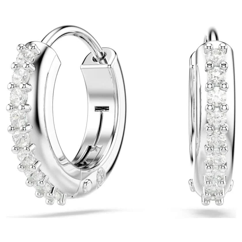 Matrix Rhodium Plated Hoop Earrings 5690670