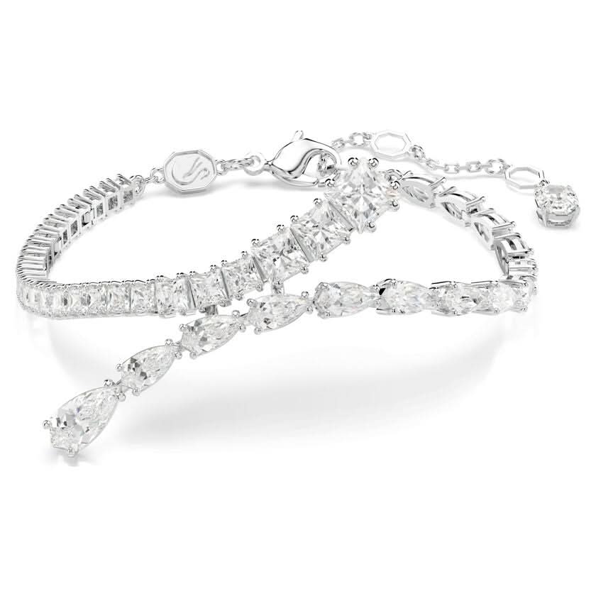 Matrix Rhodium Plated White Mixed Cuts Bracelet 5693154