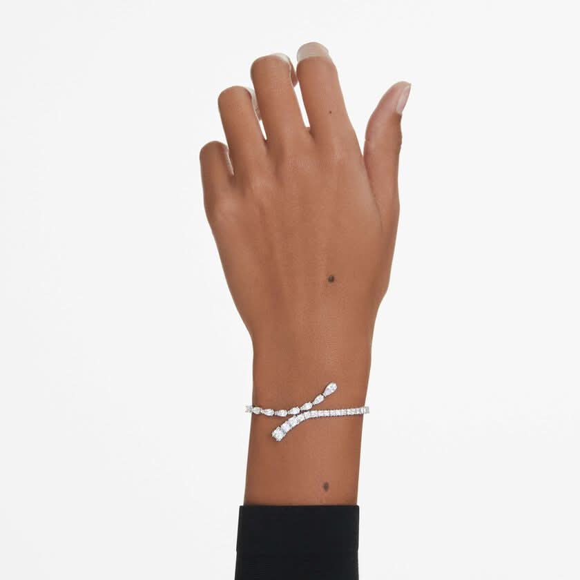 Matrix Rhodium Plated White Mixed Cuts Bracelet 5693154