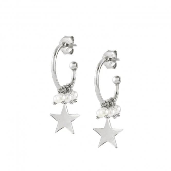 Melodie Pearls Silver White Pearls Silver Star Earrings 147713/032