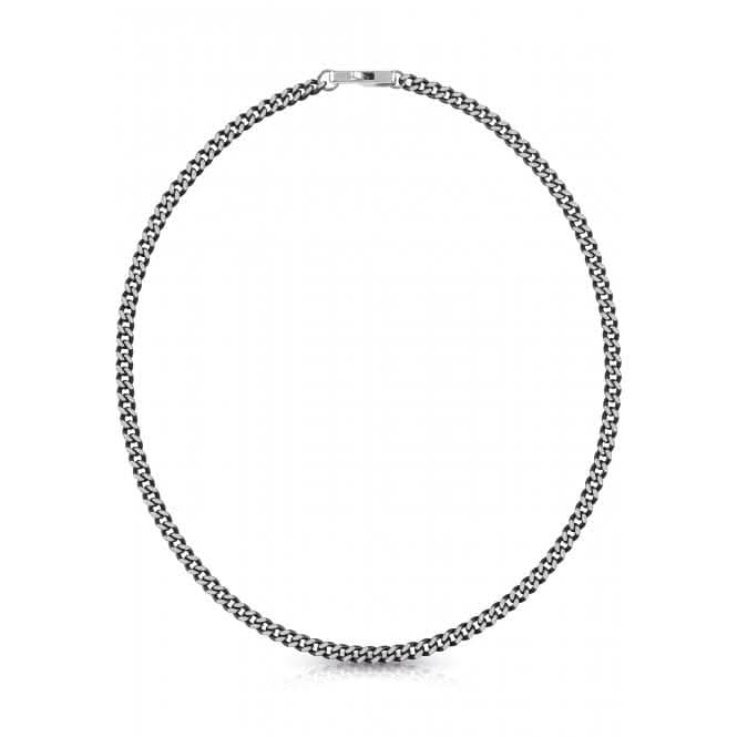 Mens 21" Black Steel Chain Necklace UMN01381STBK