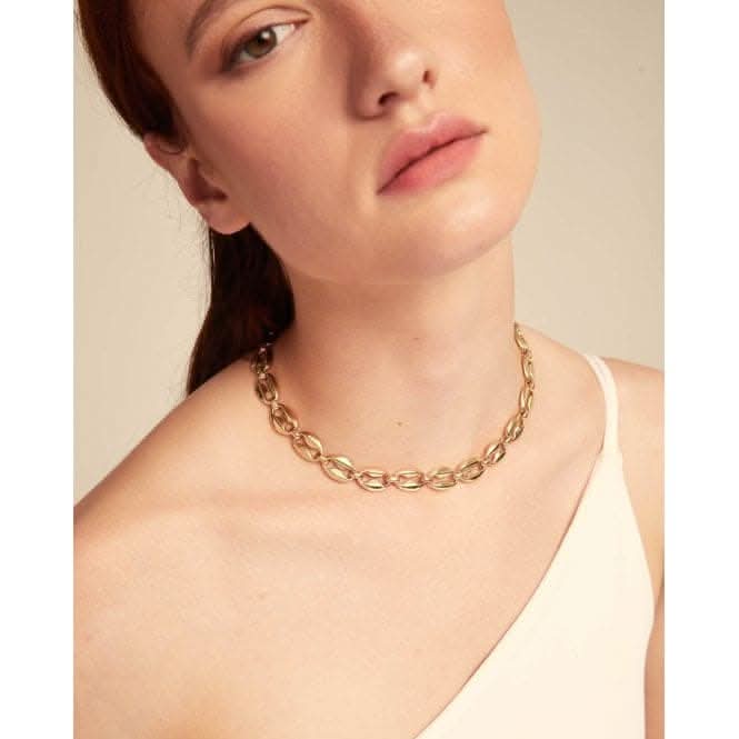 Merci 18k Gold Plated Small Links Necklace COL1888ORO000UNOde50COL1888ORO000