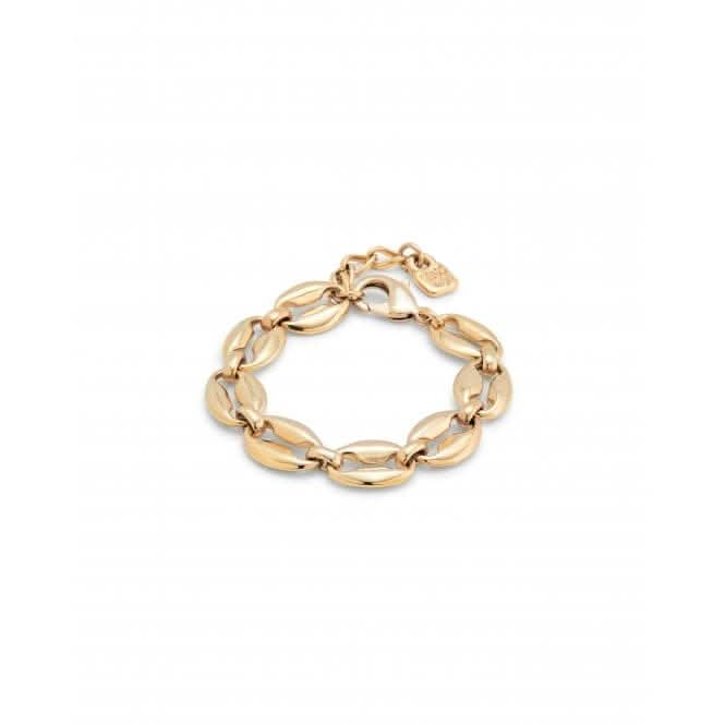 Merci 18k Gold Plated Small Oval Links Bracelet PUL2407ORO0000M