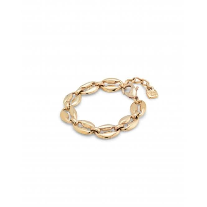 Merci 18k Gold Plated Small Oval Links Bracelet PUL2407ORO0000M