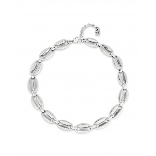 Merci Silver Plated Medium Links Necklace COL1887MTL0000U