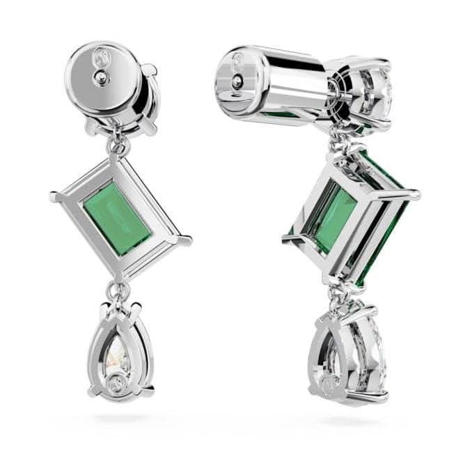 Mesmera Mixed Cuts Green Rhodium Plated Drop Earrings 5665878Swarovski5665878