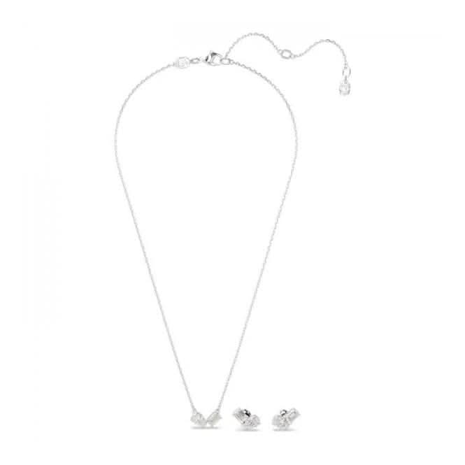 Mesmera Mixed Cuts Rhodium Plated Set 5665829