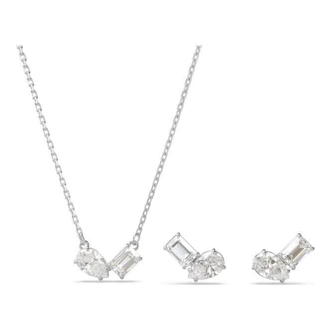 Mesmera Mixed Cuts Rhodium Plated Set 5665829