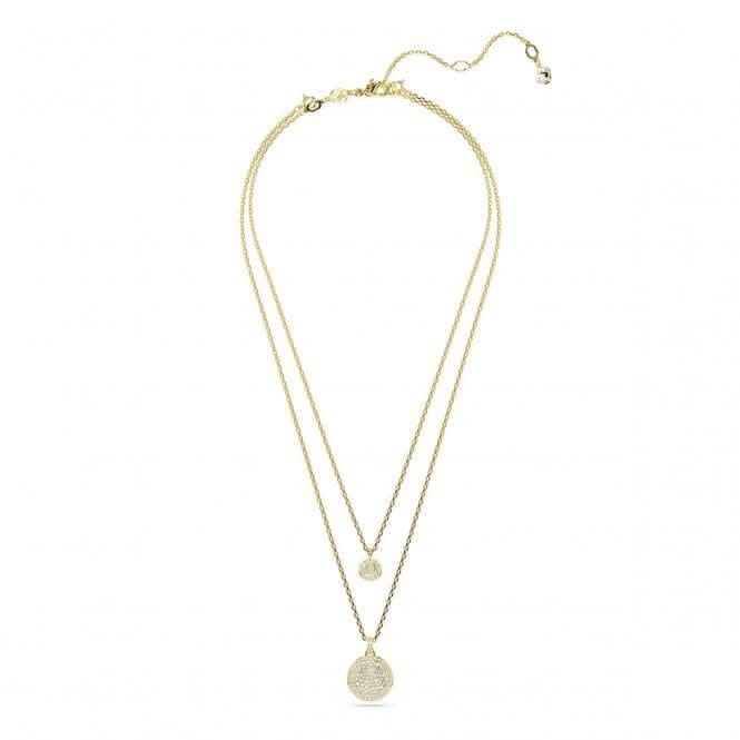 Meteora White Gold-tone Plated Layered Pendant 5683442