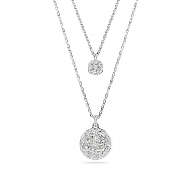Meteora White Rhodium Plated Layered Pendant 5684244