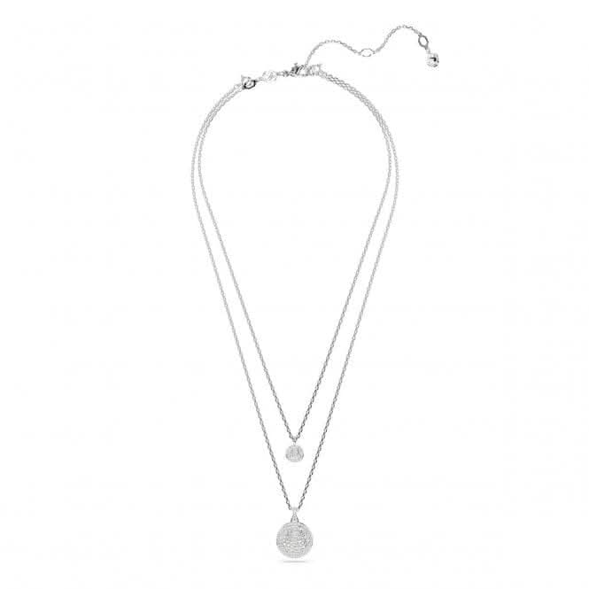 Meteora White Rhodium Plated Layered Pendant 5684244