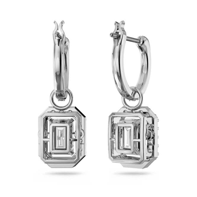 Millenia Drop Octagon Cut White Rhodium Plated Earrings 5638495Swarovski5638495