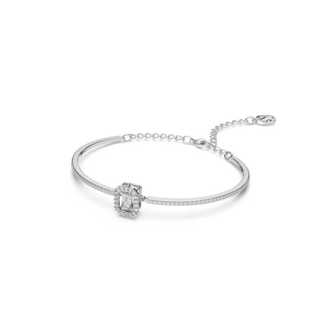 Millenia Octagon Cut White Rhodium Plated Bangle 5638494