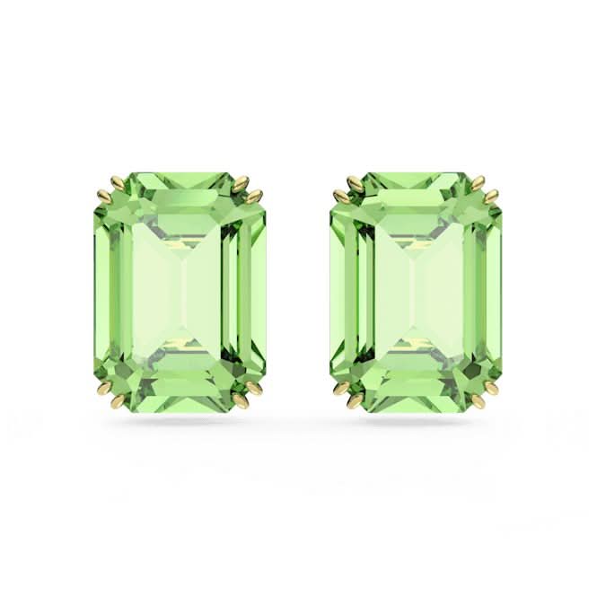 Millenia Stud Octagon Cut Green Gold - tone Plated Earrings 5638489Swarovski5638489
