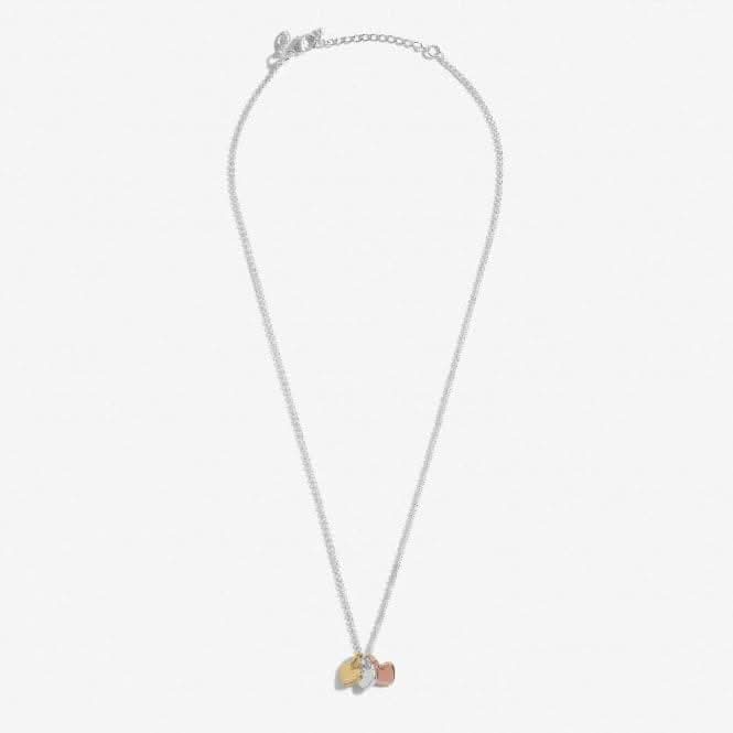 Mini Charms Hearts Silver Gold Rose Gold Plated 46cm + 5cm Necklace 7049