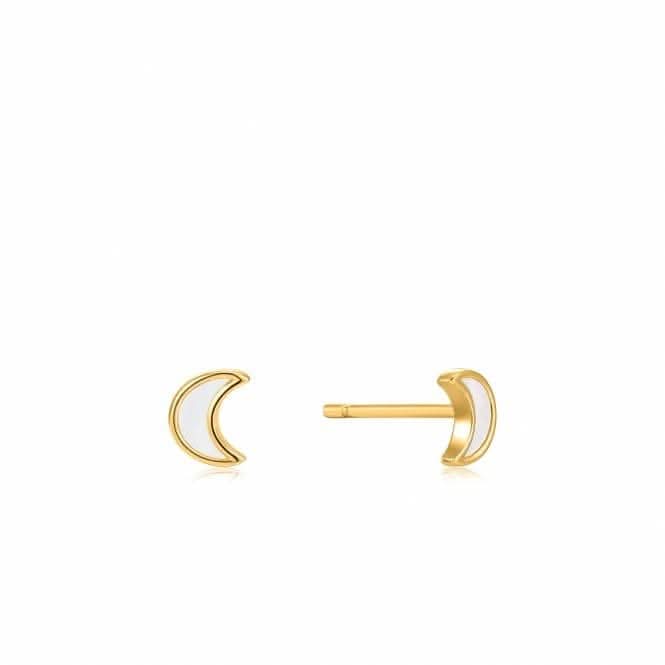 Moon Gold Stud Earrings E030-01G