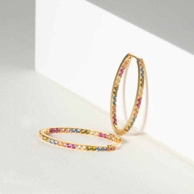 Multicoloured Zirconia Ellisse Medio Earrings SJ-E2313-XCZ-YG