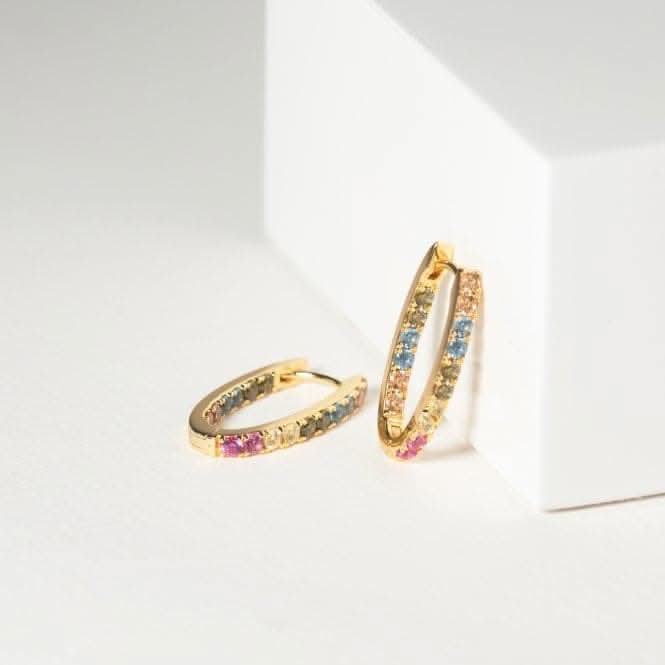 Multicoloured Zirconia Ellisse Piccolo Earrings SJ-E2312-XCZ-YG