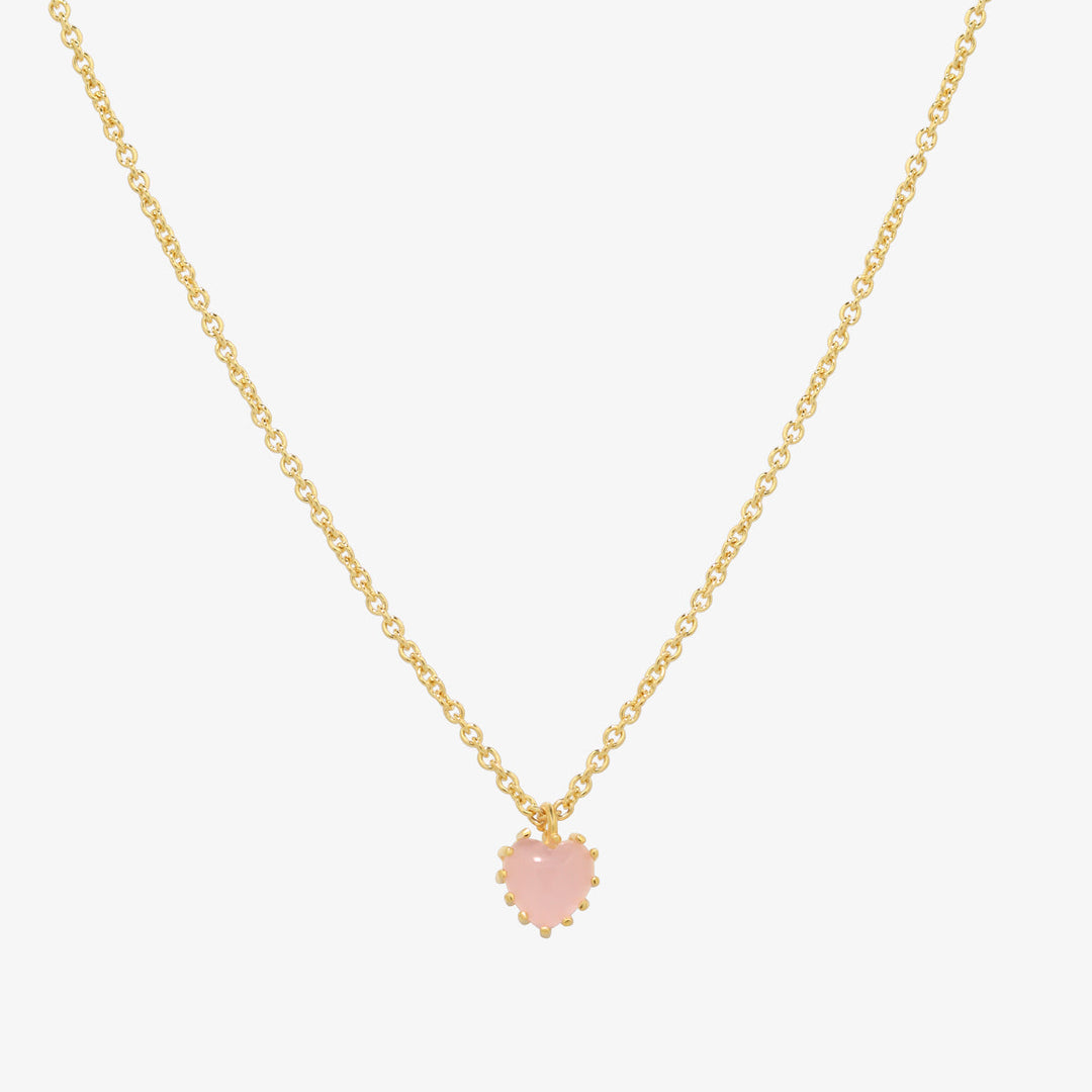 Heart rose quartz necklace-0