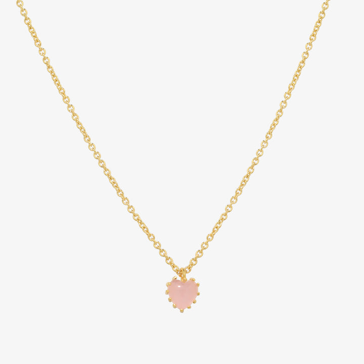 Heart rose quartz necklace-0