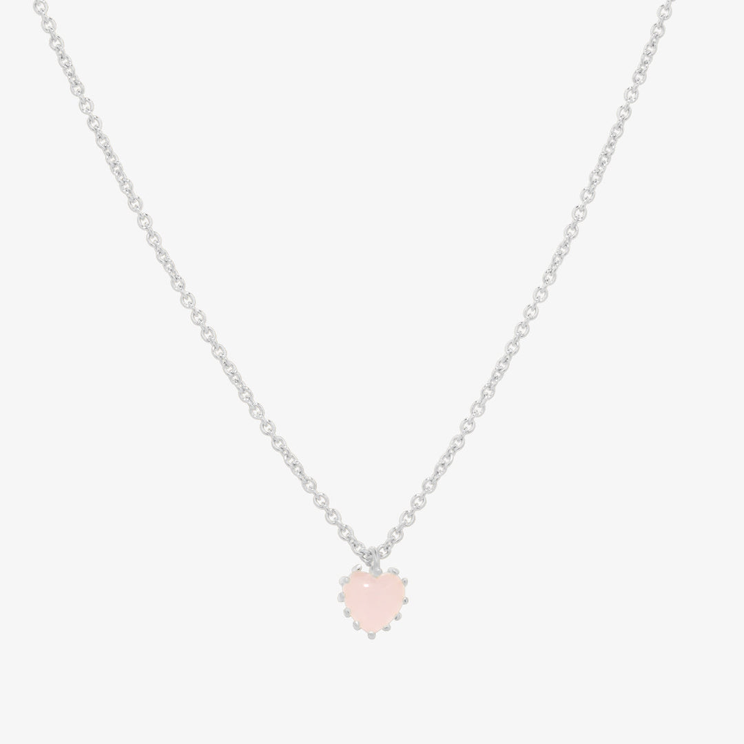 Heart rose quartz necklace-1